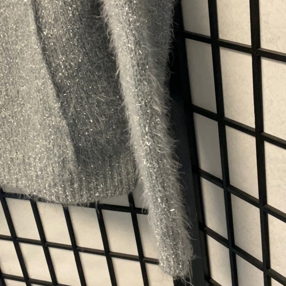 Gray Sweater With Silver Threads Measures Like A … - image 3